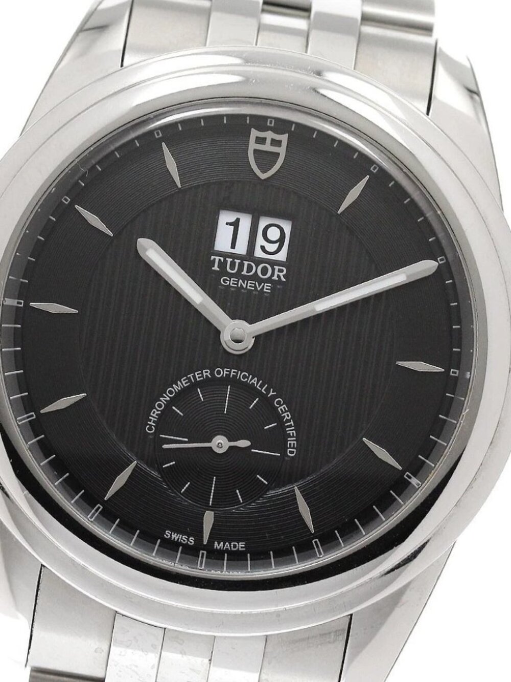 TUDOR Glamour 57100 Double date black Dial Automatic Men's Watch_949609